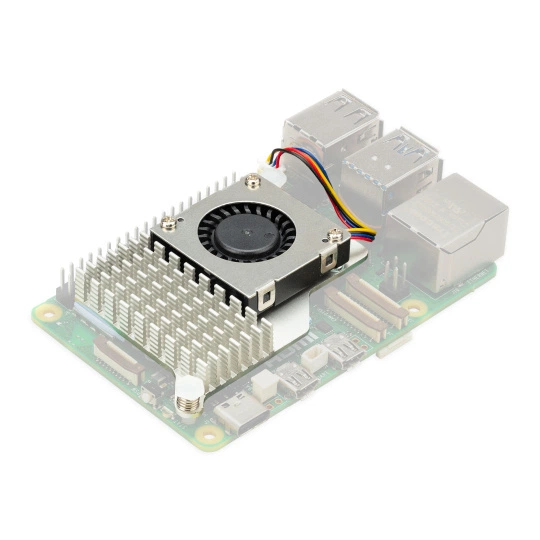 Chłodzenie aktywne niezbędne do pracy ciągłej Oficjalne chłodzenie Active Cooler dla Raspberry Pi 5